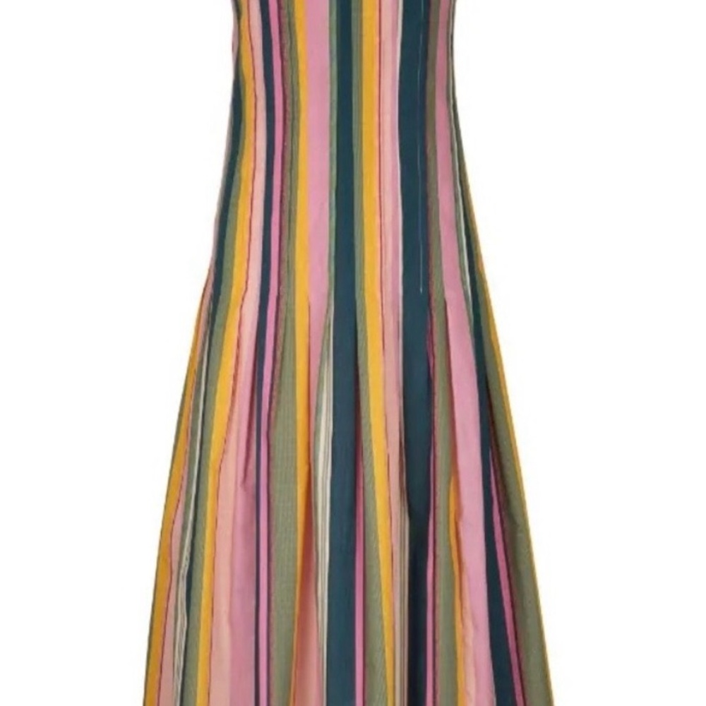 Akris Punto Multicolor Striped Maxi Dress